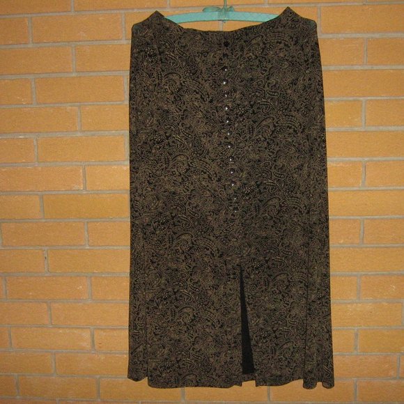 Ladies Black Paisley Skirt Size 10 - Picture 1 of 2